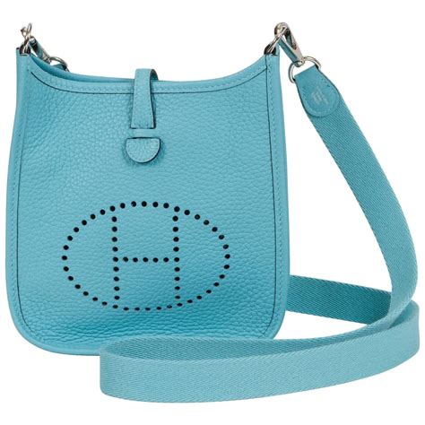 hermes mini evelyne blue|Hermes evelyne mini for sale.